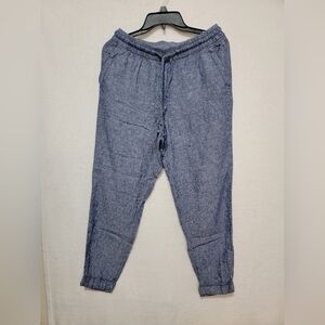 Women's Old Navy High Rise Cropped Chambray Blue Pants, Small, EUC